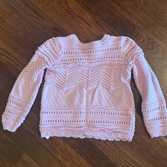 Lilac Cotton Scallop Girls Sweater - Picture 2 of 2